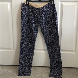 Maternity navy blue floral dress pants